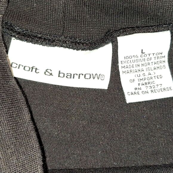 VTG Embroidered Christmas Mock Turtleneck L Black Croft & Barrow Santa Sleigh - Picture 3 of 7